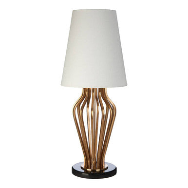Orsina Zada Modern Gold and Black Angular Table Lamp with Marble Base