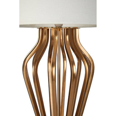 Orsina Zada Modern Gold and Black Angular Table Lamp with Marble Base