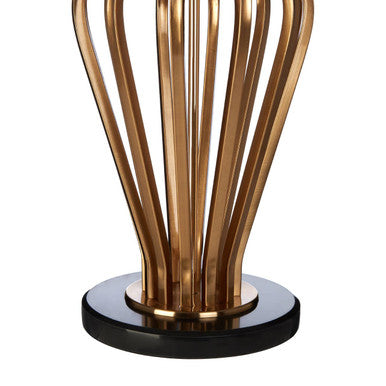 Orsina Zada Modern Gold and Black Angular Table Lamp with Marble Base