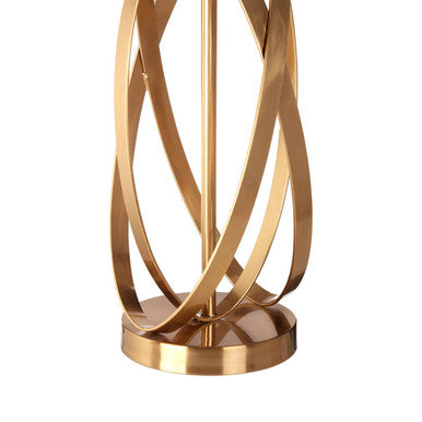 Orsina Zaina Gold Cross Table Lamp – Iron Base with White Linen Drum Shade