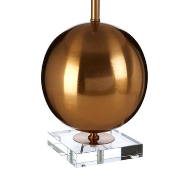 Orsina Zena Gold Sphere Table Lamp | Crystal Base & White Linen Shade