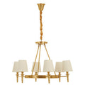 Orsina Zina 6-Arm Brass Chandelier | Gold Ceiling Light with Linen Shades