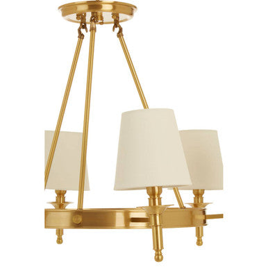 Orsina Zina 6-Arm Brass Chandelier | Gold Ceiling Light with Linen Shades