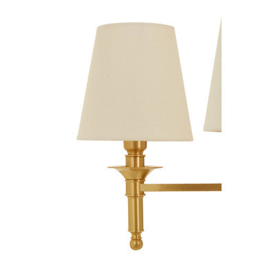 Orsina Zina 6-Arm Brass Chandelier | Gold Ceiling Light with Linen Shades