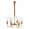 Orsina Zissi Gold Ceiling Light – 6-Light Candle Chandelier with Glass