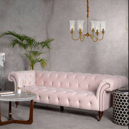 Orsina Zissi Gold Ceiling Light – 6-Light Candle Chandelier with Glass