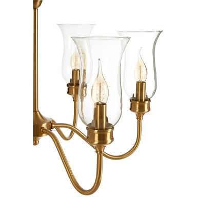 Orsina Zissi Gold Ceiling Light – 6-Light Candle Chandelier with Glass