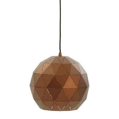 Orsina Mateo XS Pendant Light – Coffee Steel Dome with Gold Interior