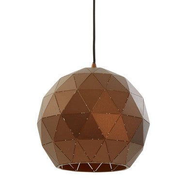 Orsina Mateo XS Pendant Light – Coffee Steel Dome with Gold Interior