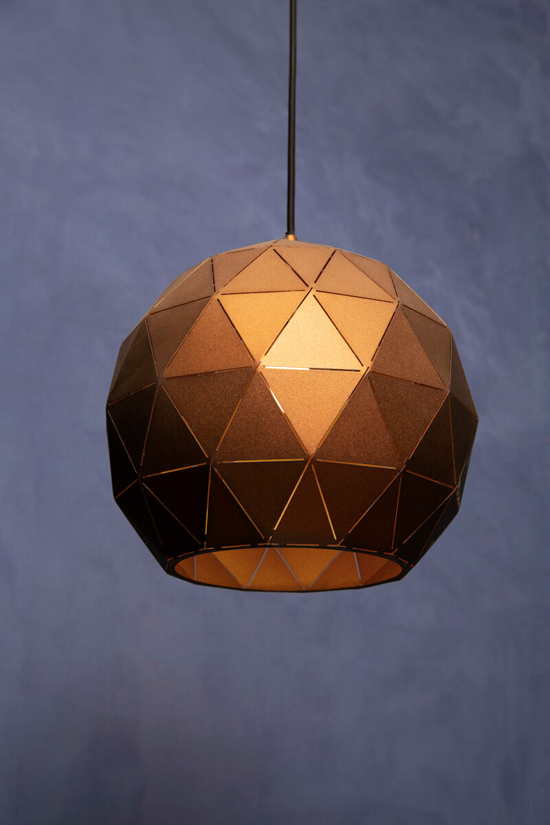 Orsina Mateo XS Pendant Light – Coffee Steel Dome with Gold Interior