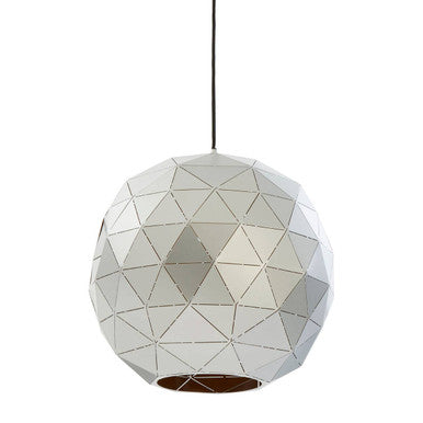 Orsina Mateo Small Silver Pendant Light – Geometric Steel Dome Lamp