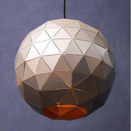 Orsina Mateo Small Silver Pendant Light – Geometric Steel Dome Lamp