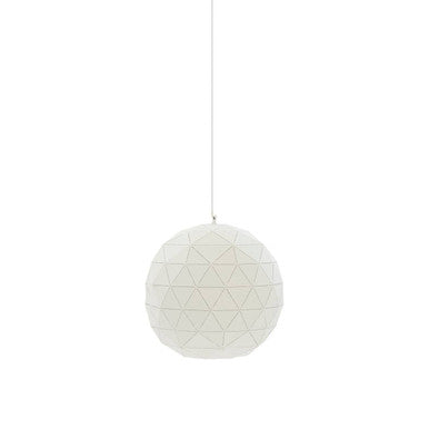 Orsina Mateo Medium White Pendant Light – Faceted Steel Dome Lamp