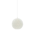 Orsina Mateo Medium White Pendant Light – Faceted Steel Dome Lamp