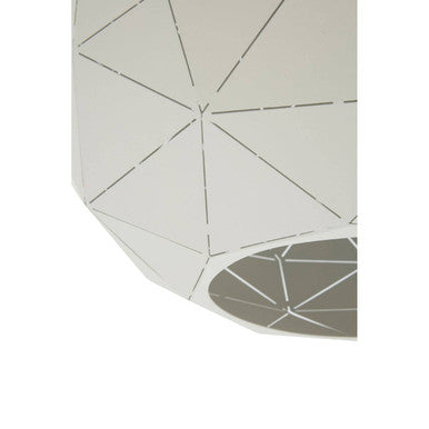 Orsina Mateo Medium White Pendant Light – Faceted Steel Dome Lamp