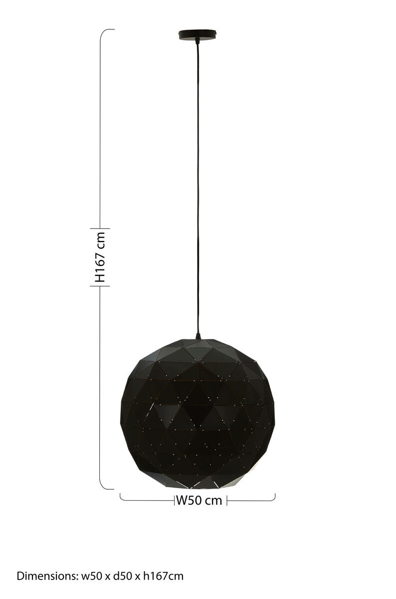 Orsina Mateo Medium Geometric Pendant Light | Black and Copper Steel
