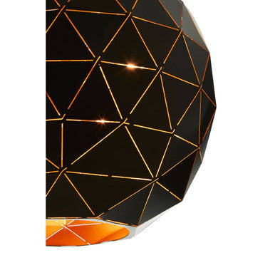 Orsina Mateo Medium Geometric Pendant Light | Black and Copper Steel