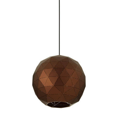 Orsina Mateo Medium Pendant Light – Coffee Steel Dome with Gold Interior