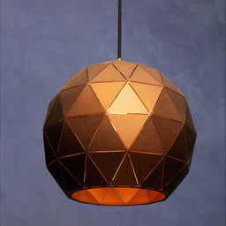 Orsina Mateo Medium Pendant Light – Coffee Steel Dome with Gold Interior