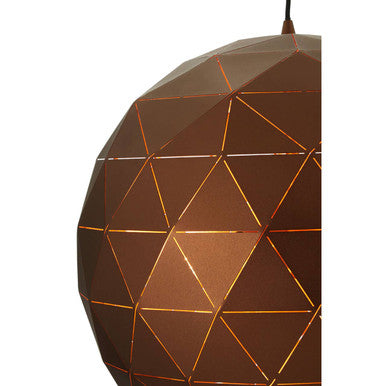Orsina Mateo Medium Pendant Light – Coffee Steel Dome with Gold Interior