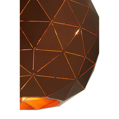 Orsina Mateo Medium Pendant Light – Coffee Steel Dome with Gold Interior