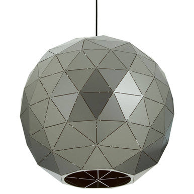Orsina Mateo Silver Geometric Pendant Light with Gold Interior