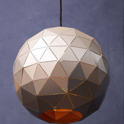 Orsina Mateo Silver Geometric Pendant Light with Gold Interior