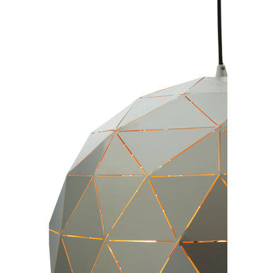 Orsina Mateo Silver Geometric Pendant Light with Gold Interior