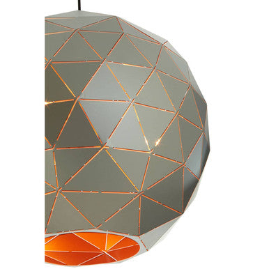 Orsina Mateo Silver Geometric Pendant Light with Gold Interior
