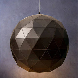 Orsina Mateo Large Geometric Pendant Light – Black and Copper Steel