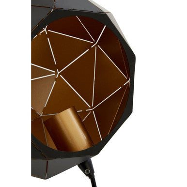 Orsina Mateo Black and Gold Geometric Metal Table Lamp – 18"