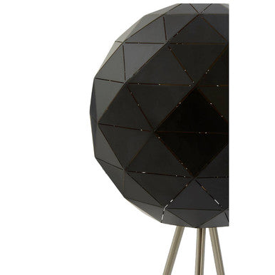 Orsina Mateo Black Floor Lamp – Geometric Steel Shade with Gold Interior