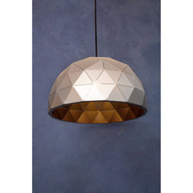 Orsina Mateo Small Silver Dome Pendant Light | Geometric Steel Design
