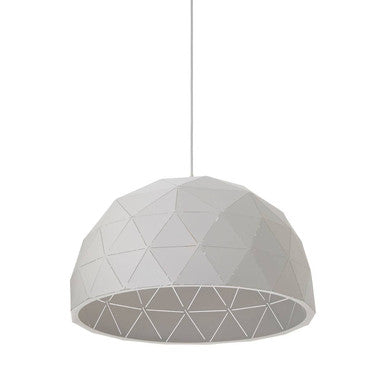 Orsina Mateo White Dome Pendant Light – Medium Geometric Steel Shade