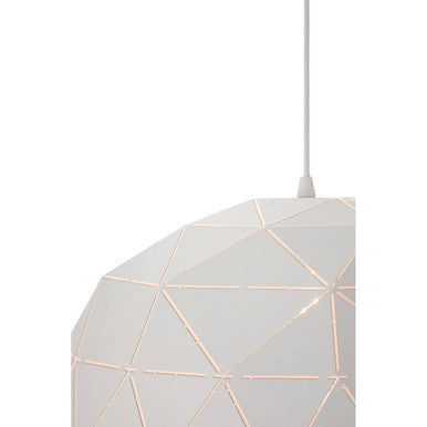 Orsina Mateo White Dome Pendant Light – Medium Geometric Steel Shade