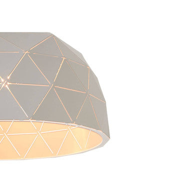Orsina Mateo White Dome Pendant Light – Medium Geometric Steel Shade