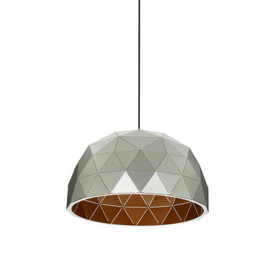 Orsina Mateo Medium Silver Dome Pendant Light | Faceted Steel & Gold