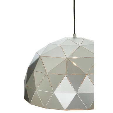 Orsina Mateo Medium Silver Dome Pendant Light | Faceted Steel & Gold