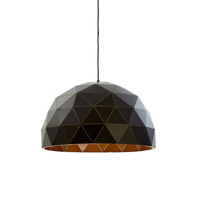 Orsina Mateo Large Geometric Dome Pendant Light – Black and Copper