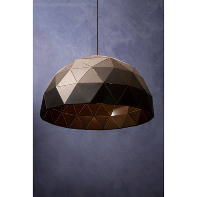 Orsina Mateo Large Geometric Dome Pendant Light – Black and Copper