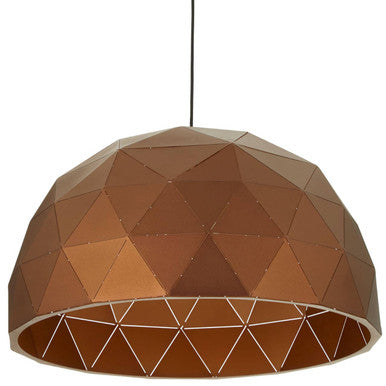 Orsina Mateo Large Coffee Dome Pendant Light | Steel Geometric Shade