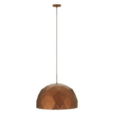 Orsina Mateo Large Coffee Dome Pendant Light | Steel Geometric Shade