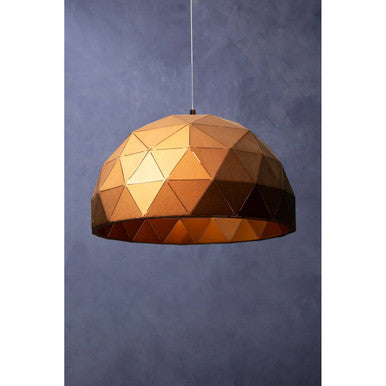 Orsina Mateo Large Coffee Dome Pendant Light | Steel Geometric Shade