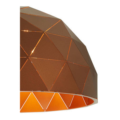 Orsina Mateo Large Coffee Dome Pendant Light | Steel Geometric Shade
