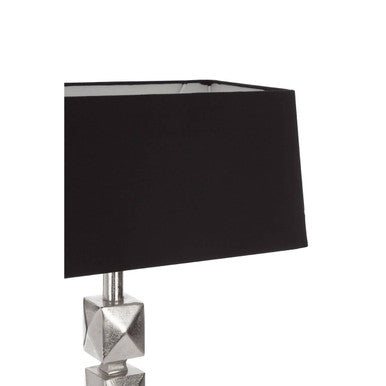 Orsina Macey Faceted Table Lamp | Nickel Finish Modern Bedside Light