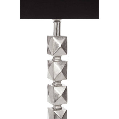 Orsina Macey Faceted Table Lamp | Nickel Finish Modern Bedside Light