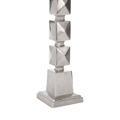 Orsina Macey Faceted Table Lamp | Nickel Finish Modern Bedside Light