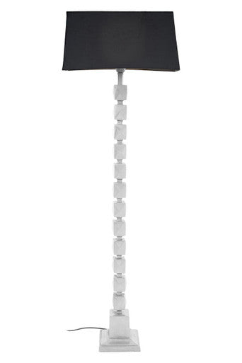 Orsina Macey Large Faceted Floor Lamp – Silver & Black Modern Lighting