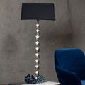 Orsina Macey Large Faceted Floor Lamp – Silver & Black Modern Lighting