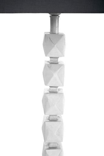 Orsina Macey Large Faceted Floor Lamp – Silver & Black Modern Lighting